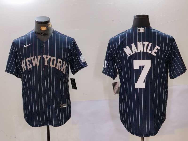 Men's New York Yankees #7 Mickey Mantle Navy Pinstripe Fashion Cool Base Jersey,We sell and wholesale Men's New York Yankees #7 Mickey Mantle Navy Pinstripe Fashion Cool Base Jersey on line form chian!